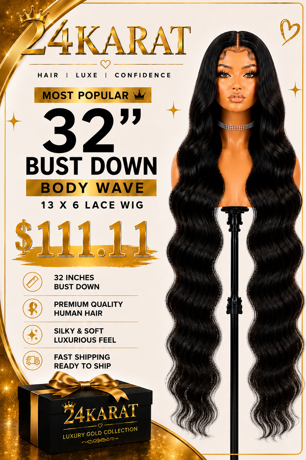 Bust Down Body wave Lace Wig
