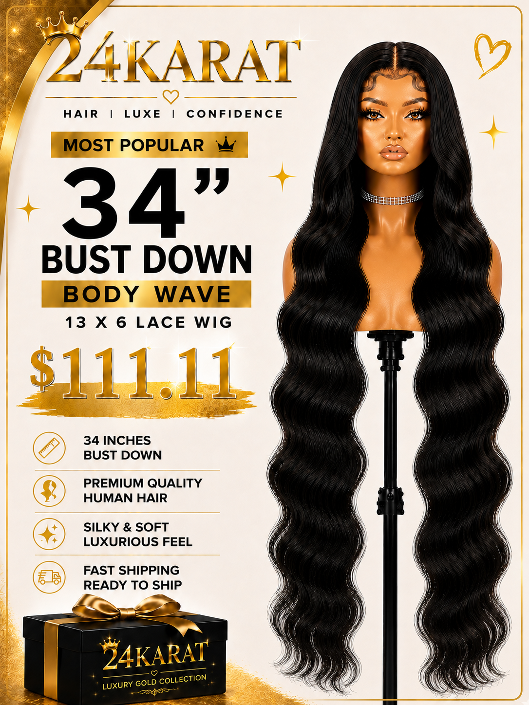 Bust Down Body wave Lace Wig