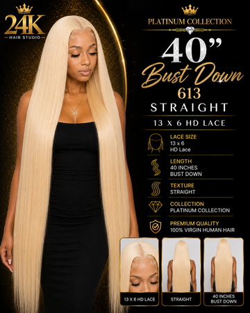 Straight 613 13 x 6 lace wig 40’’ PL