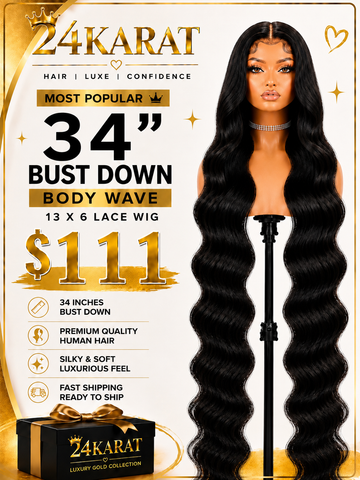 Body wave Bust Down 34’’