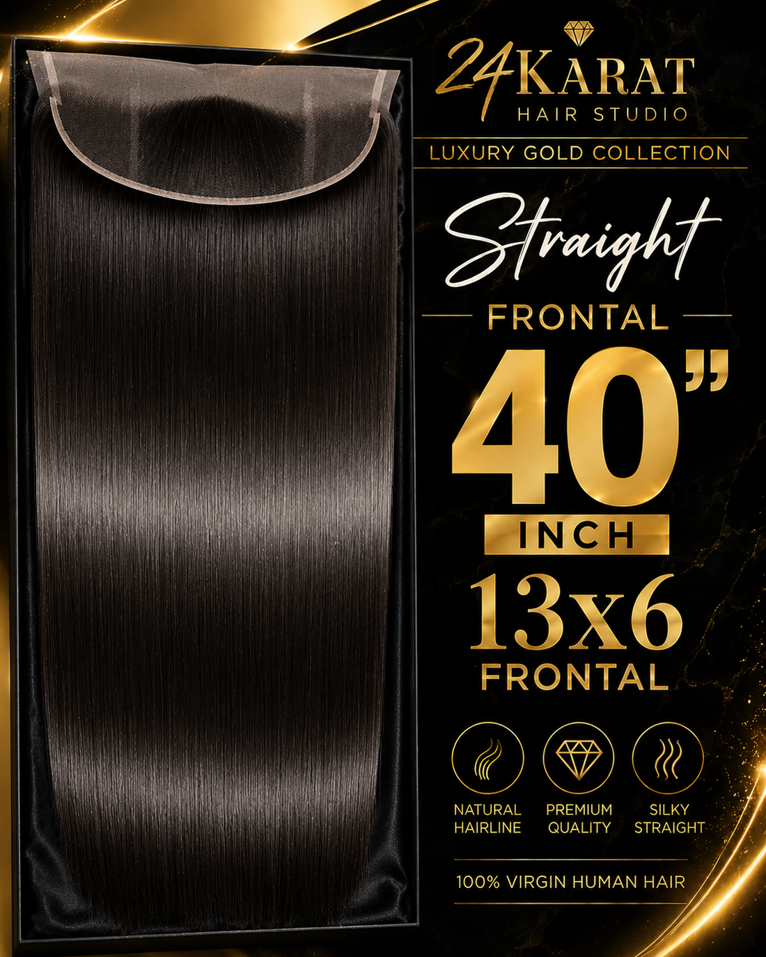 13x6 Frontal straight 40”
