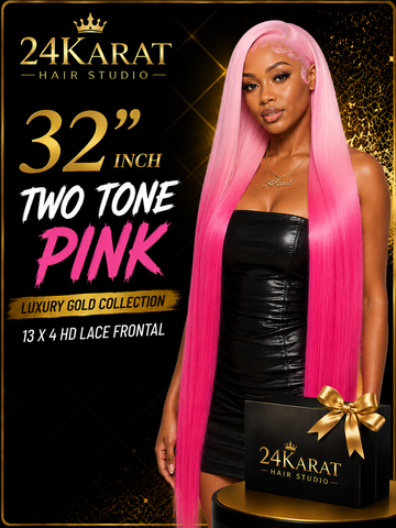 Pink straight 13 x 4 lace wig 32’’ Pl
