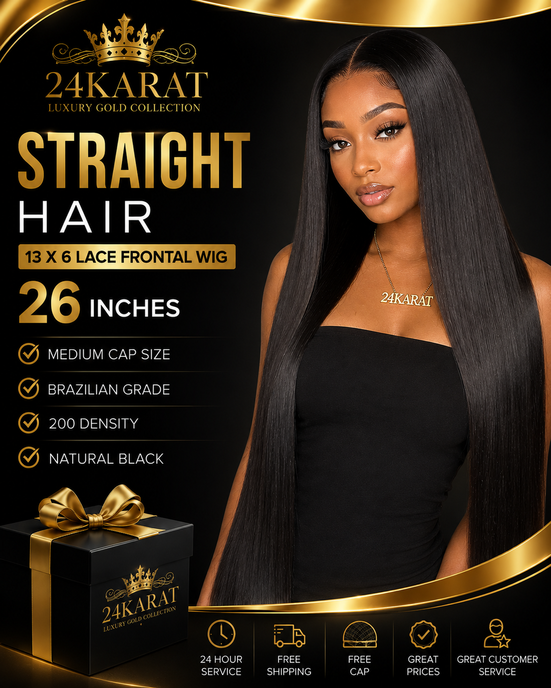 Straight 13x6 lace wig