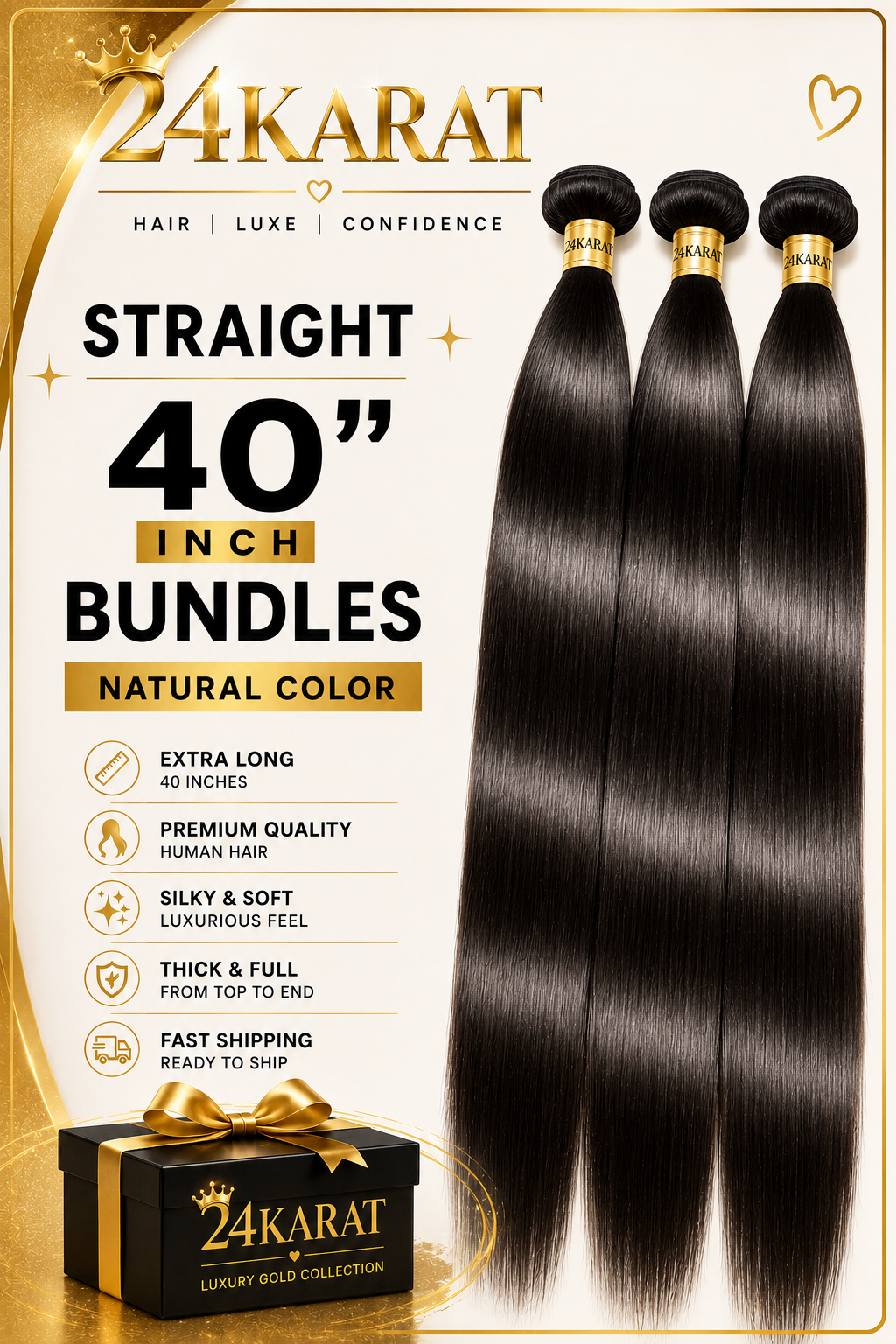 Bust Down Bundles 40’’ natural