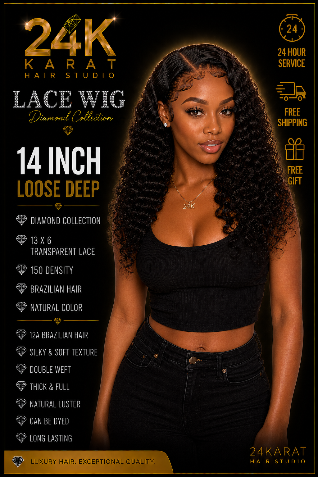 Diamond Collection 13x6 14-40’’ Brazilian luxury Lace wig